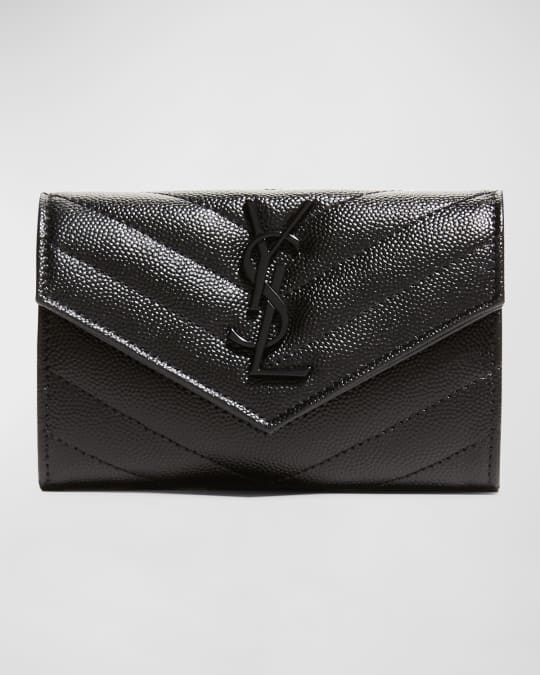 Saint Laurent YSL Monogram Small Flap Wallet in Grained