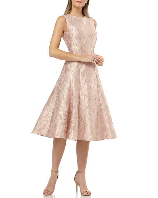 Carmen Marc Valvo Infusion Sleeveless Fit Flare Brocade Cocktail Dress Neiman Marcus