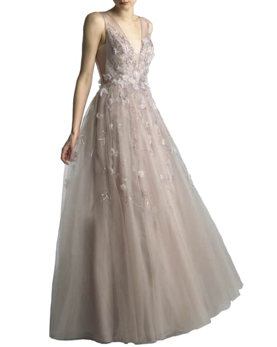 Basix floral discount embellished ball gown