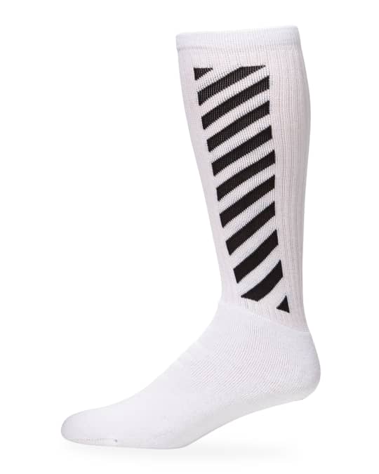 Off-White Men's Diagonal-Stripe Mid-Length Socks | Neiman Marcus