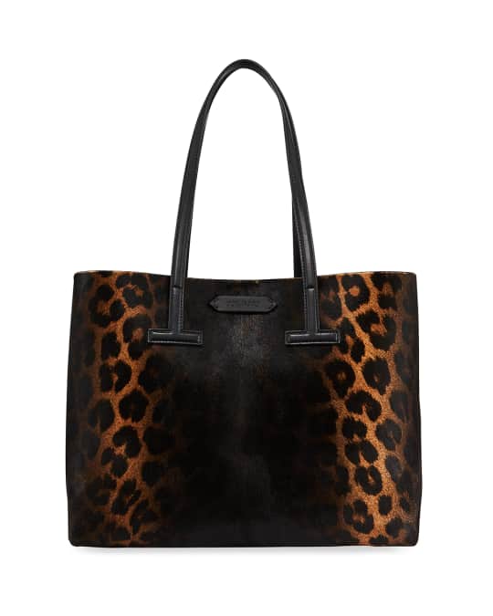 TOM FORD Small Leopard T Tote Bag | Neiman Marcus