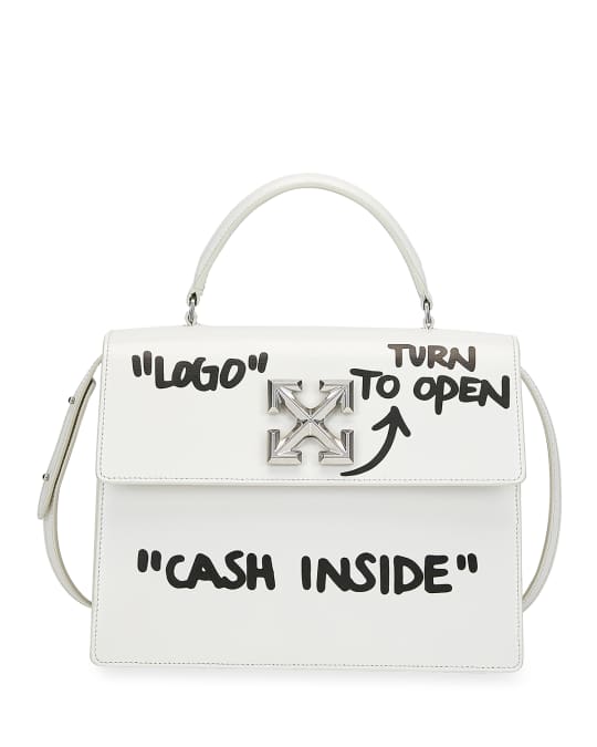 Off-White Jitney Cash Inside Top-Handle Bag, Black/White