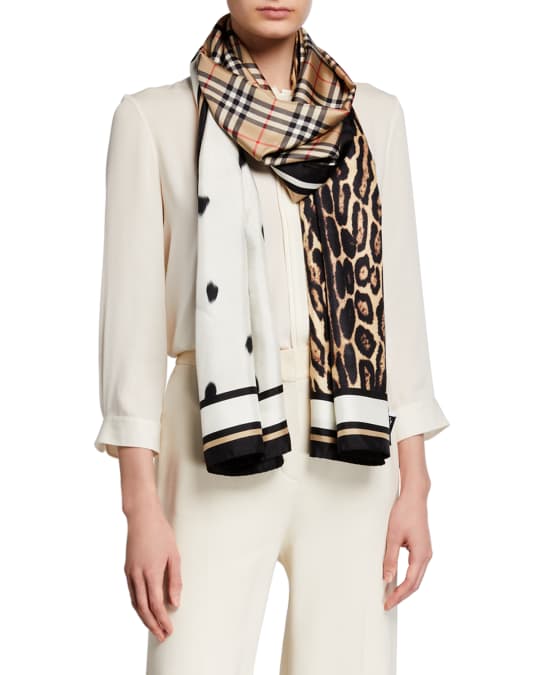 Burberry leopard scarf best sale
