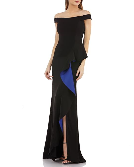 Carmen marc valvo infusion crepe evening gown Clearance