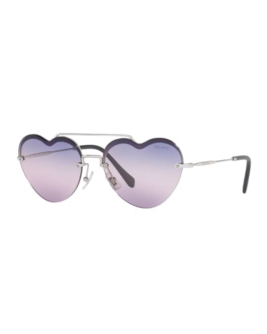 Heart-Shaped Mirrored Sunglasses