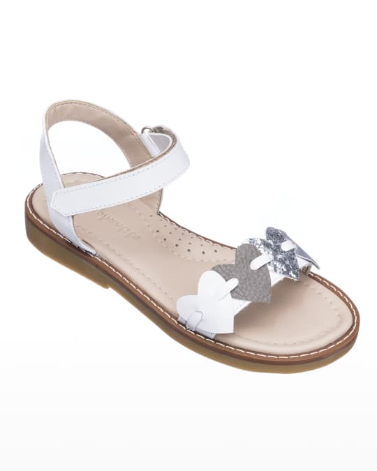 Elephantito Girls' Leather Heart Sandals, Toddler/Kids Neiman Marcus