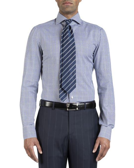 Isaia Men's Gingham Dress Shirt Neiman Marcus