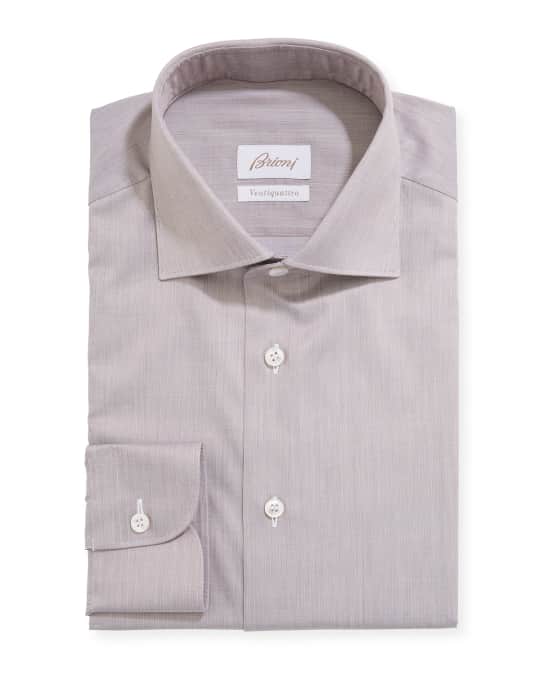Brioni Ventiquattro Cotton Chambray Dress Shirt | Neiman Marcus