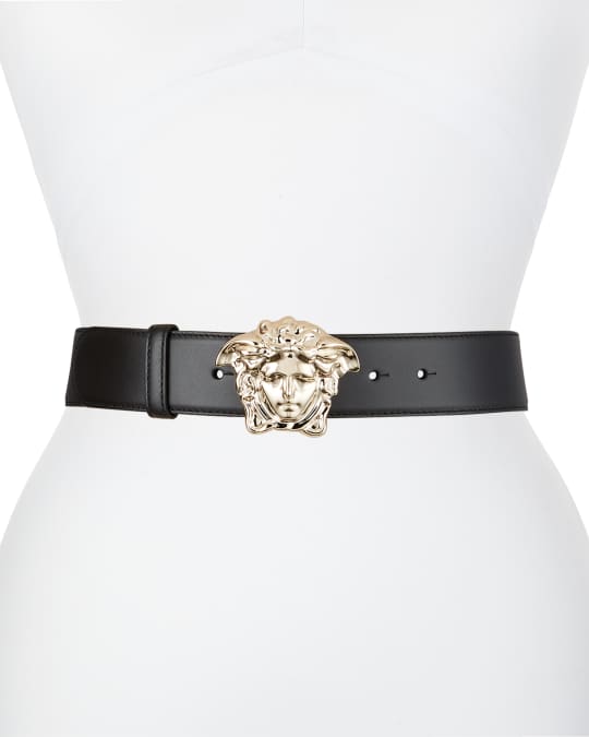 Leather Belt w/ Medusa Buckle