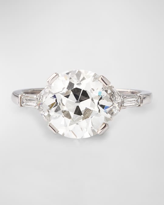 Estate Platinum Old European Cut Diamond Ring, Size 7.25