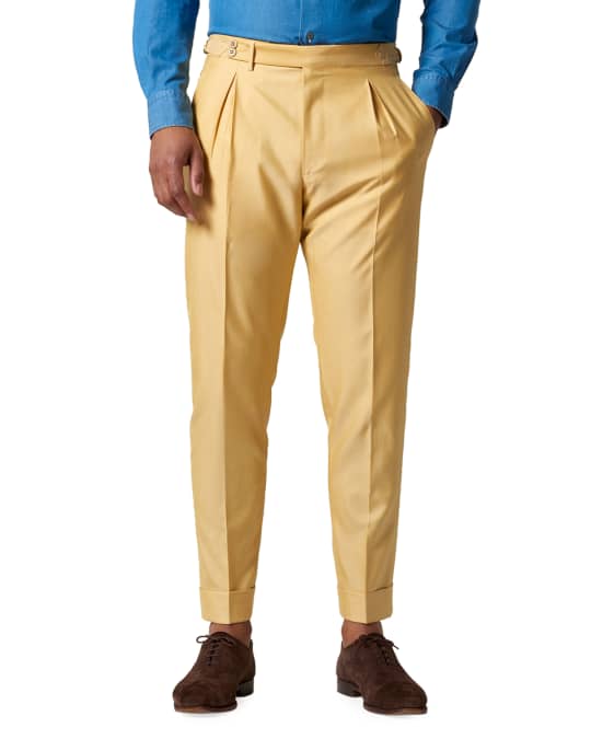 Men's Nico Silk-Blend Pleated Trousers