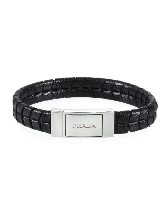 Prada mens leather bracelet hot sale