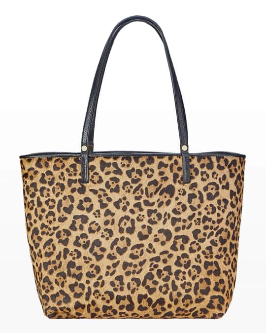 Neiman marcus leopard tote bag top