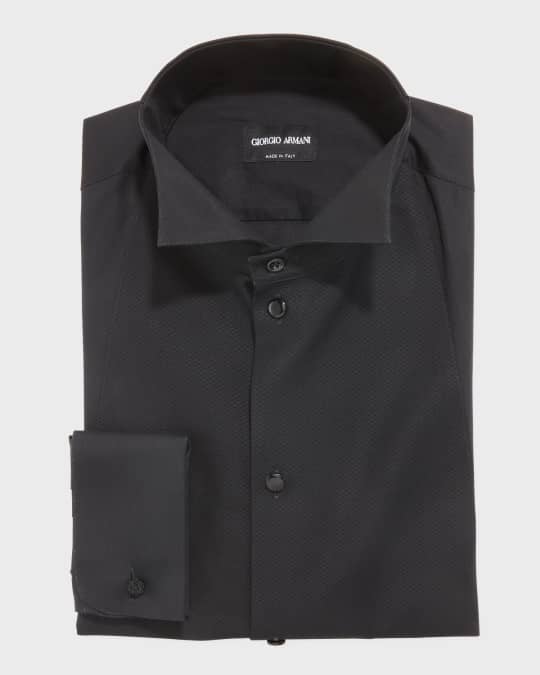Men's Bib-Front Formal Dress Shirt