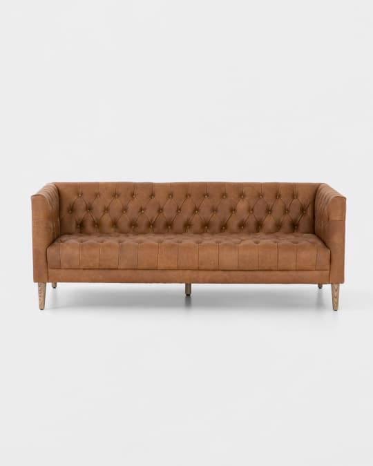 Lena Leather Tufted Sofa