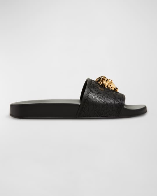 Versace Medusa Rubber Pool Slides Neiman Marcus