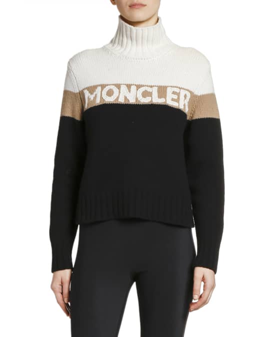 Moncler Colorblock Logo Sweater | Neiman Marcus