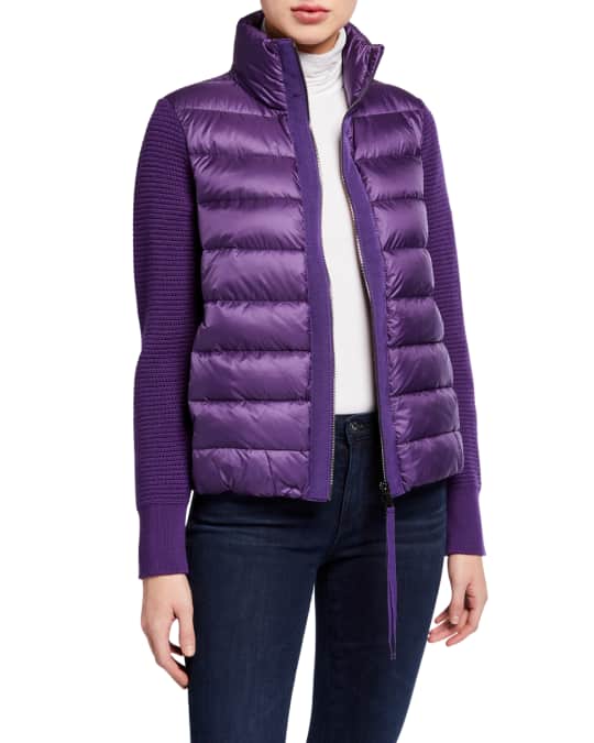 Moncler cropped puffer new arrivals and wool cardigan