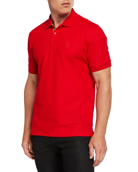 Mens red burberry polo store