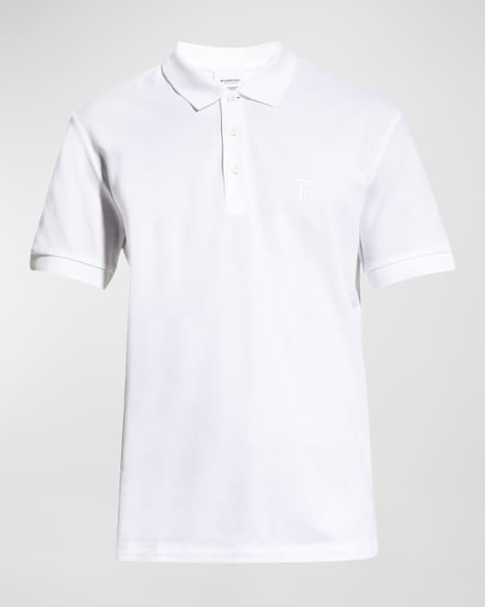 Burberry Men's Eddie Pique Polo Shirt, White | Neiman Marcus