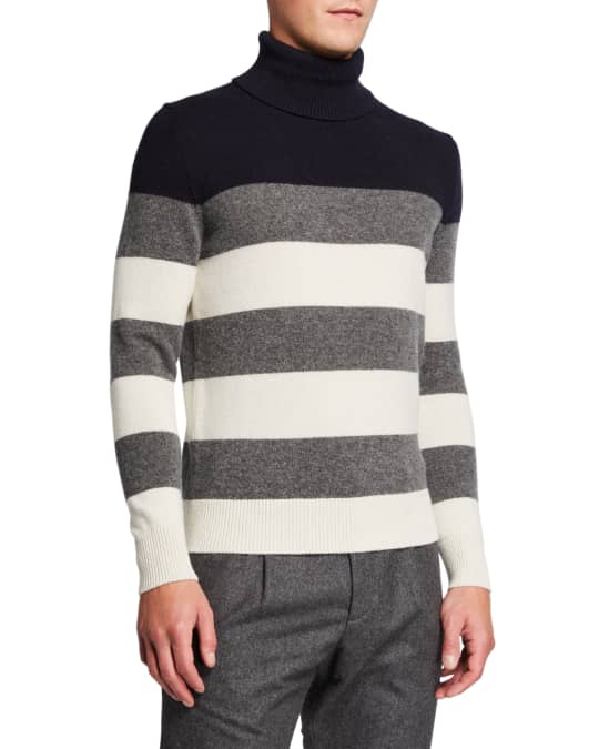 Striped turtleneck sweater mens sale