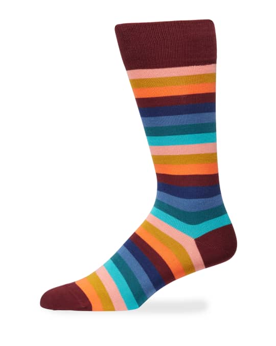 Paul Smith Men's Simba Stripe Knit Socks | Neiman Marcus