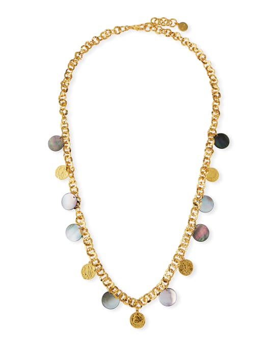 NEST Jewelry Long Coin & Mother-of-Pearl Necklace, 38