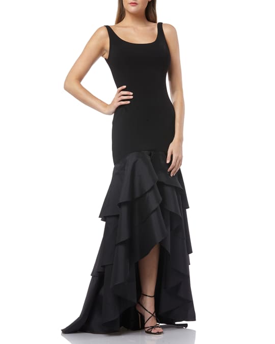 Carmen marc valvo top infusion crepe evening gown