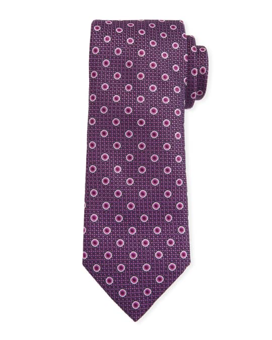 Canali Men's Pebbled Circle Silk Tie | Neiman Marcus