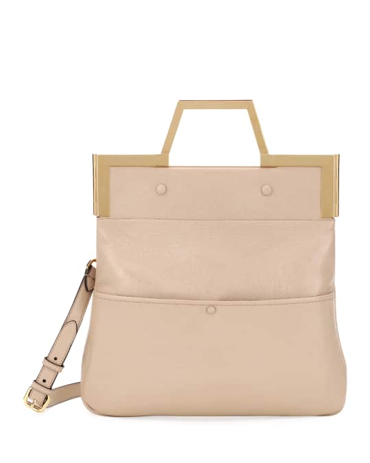 Fendi Catwalk Small Convertible Leather Tote/Clutch Bag | Neiman Marcus