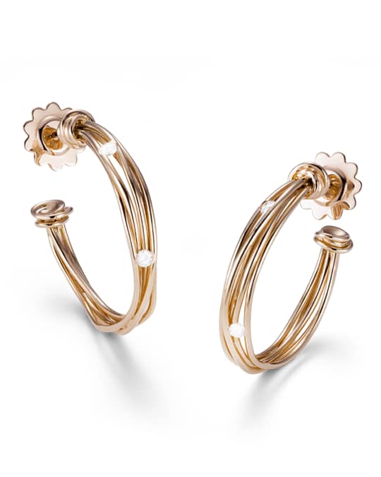 18k Rose Gold Tibet Hoop Earrings