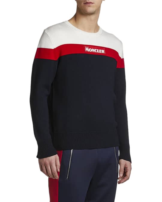 Moncler colorblock logo best sale sweater