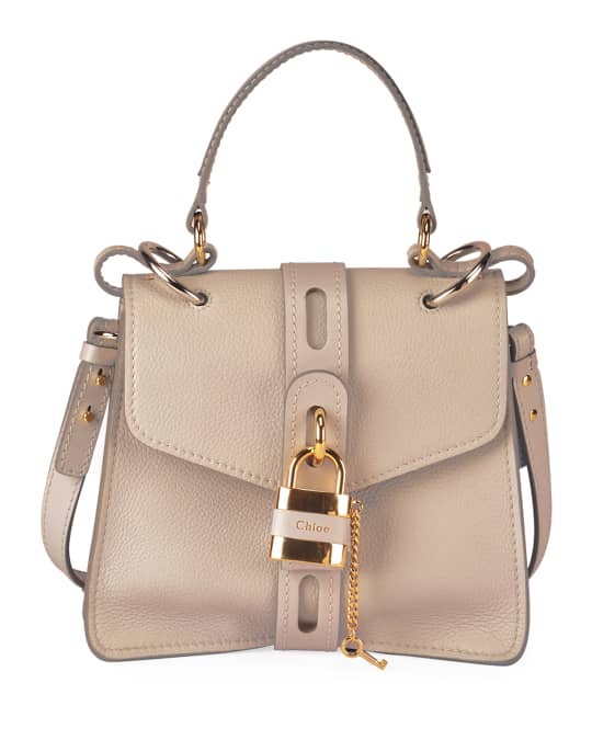 Chloe Aby Mini Lock & Key Belted Top-Handle Bag | Neiman Marcus