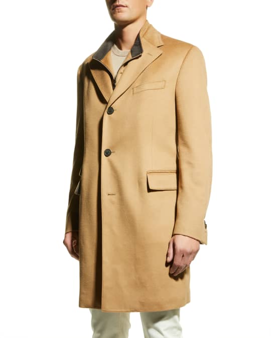 Corneliani Men's ID Top Coat w/ Removable Dickey | Neiman Marcus