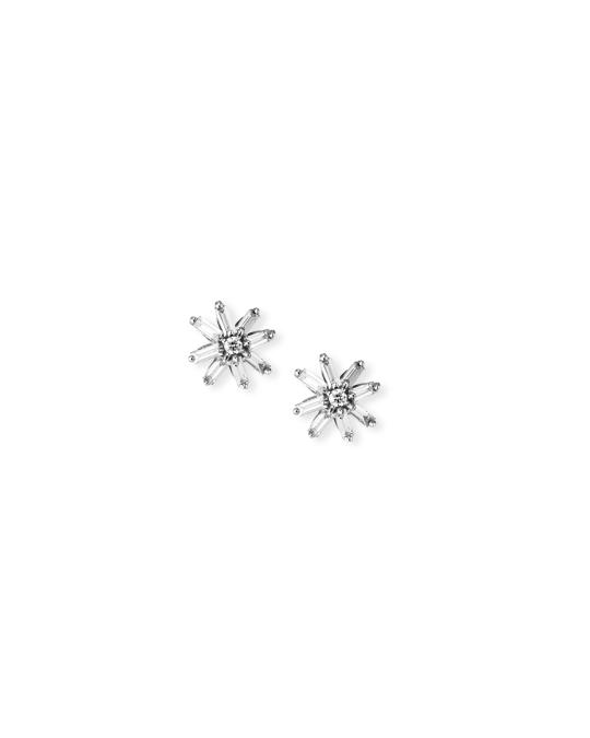 Suzanne Kalan 18k White Gold Starburst Diamond Stud Earrings | Neiman ...