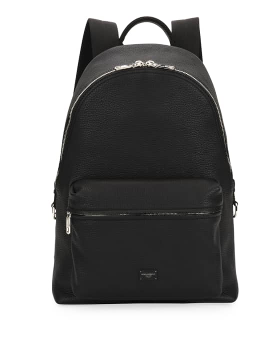 Dolce&Gabbana Men's Solid Leather Backpack | Neiman Marcus
