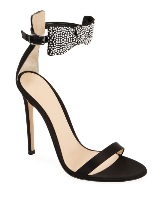 Gianvito Rossi Crystal Bow 105mm Sandals | Neiman Marcus