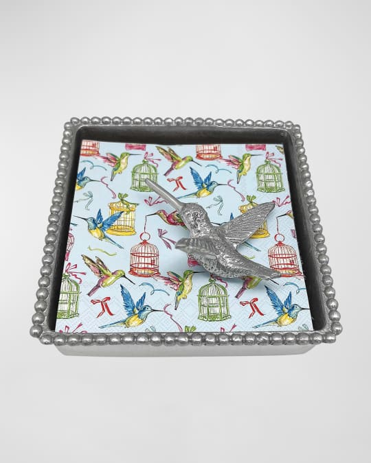 Hummingbird Beaded Napkin Box