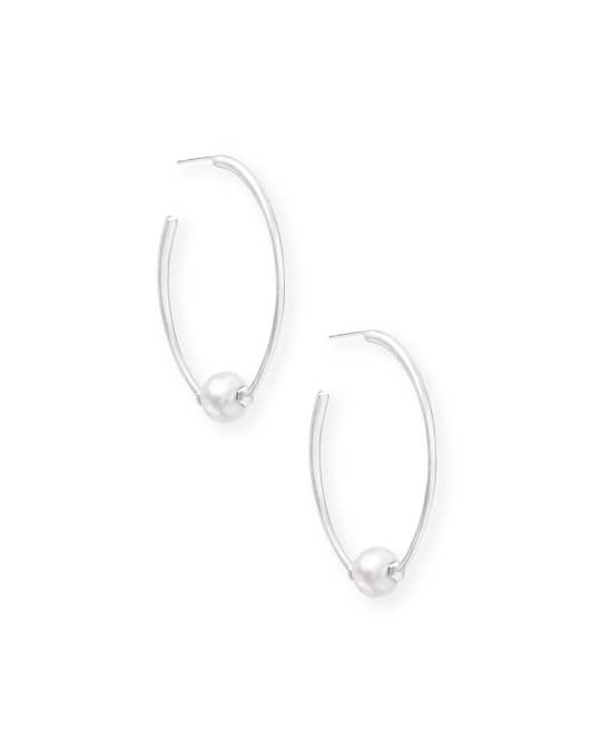 Kendra Scott Regina Pearl-Hoop Earrings | Neiman Marcus