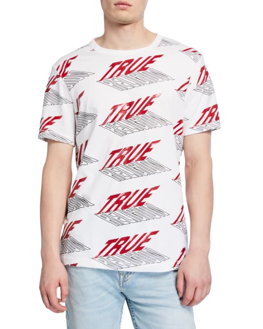 True Religion Men's Allover Logo Print T-Shirt | Neiman Marcus