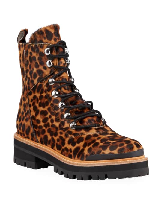 Marc Fisher LTD Izziely Leopard Hiker Boots | Neiman Marcus
