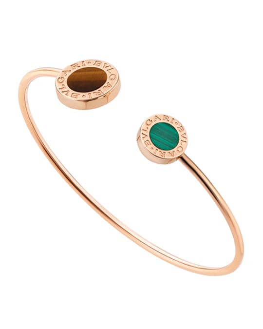 BVLGARI BVLGARI BVLGARI Tiger s Eye and Malachite Bracelet in 18k Rose Gold Size S Neiman Marcus
