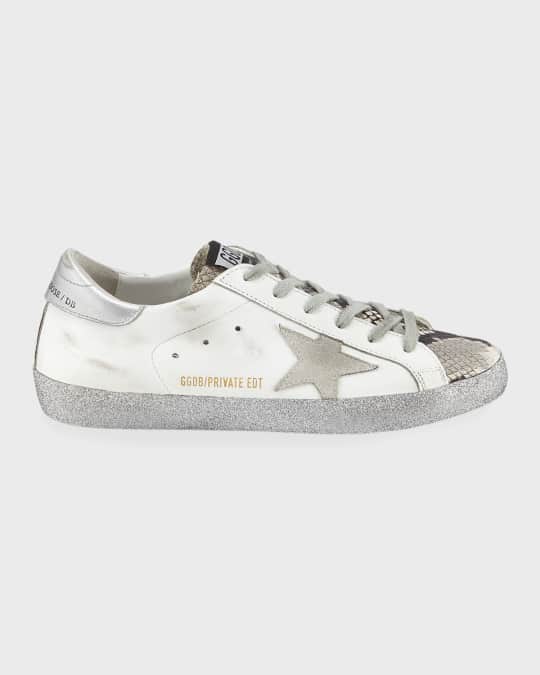 Superstar Snake-Print and Glitter Sneakers