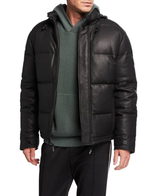 Vince leather puffer jacket discount