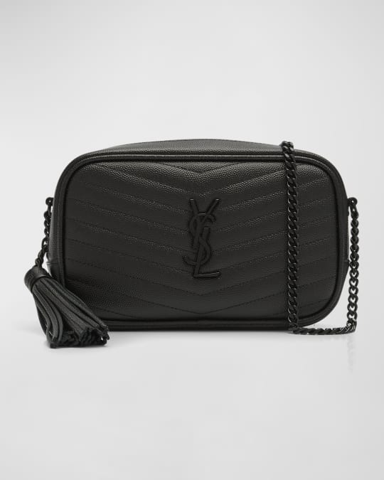 Saint Laurent Lou Mini Camera Bag in Grained Quilted Leather with 