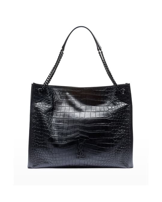 Saint Laurent Niki Crocodile Embossed Shoulder Bag Neiman Marcus