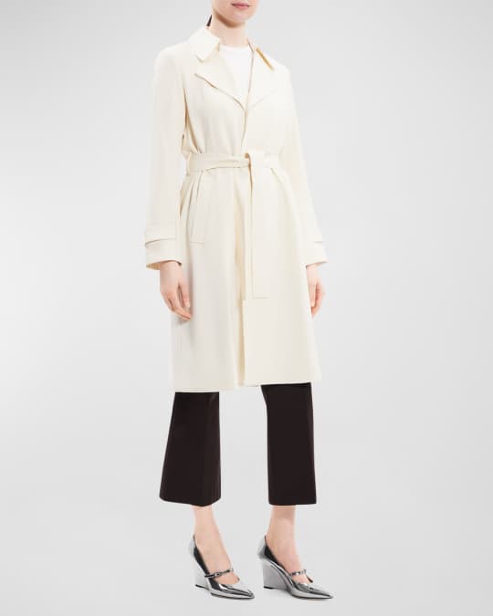Theory Oaklane Admiral Crepe Trench Coat | Neiman Marcus