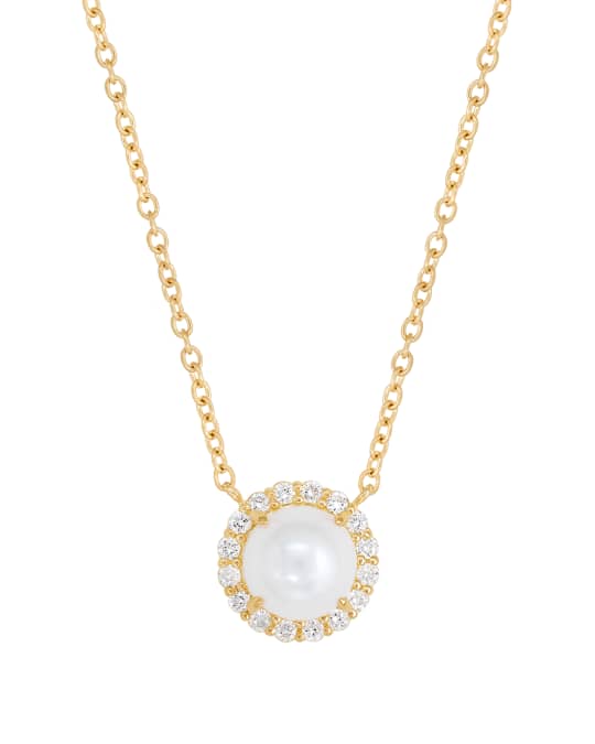 Jamie Wolf 18K Diamond-Edged Freshwater Pearl Necklace | Neiman Marcus