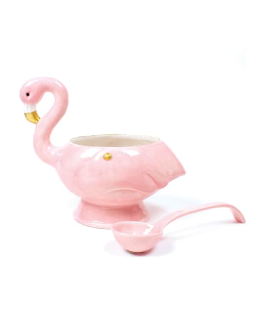 8 Oak Lane Flamingo Punch Bowl & Ladle Set Neiman Marcus