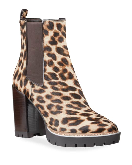 Tory Burch Miller Leopard Calf Hair Booties | Neiman Marcus